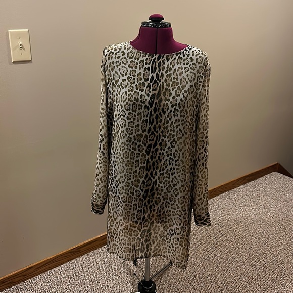 Calvin Klein Tops - 🐆Calvin Klein🐆 Leopard, long sleeve tunic